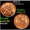 Image 1 : 1951-d Lincoln Cent 1c Grades Gem+ Unc RD