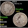 Image 1 : 1884 Liberty Nickel 5c Grades vg+