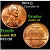Image 1 : 1961-p Lincoln Cent 1c Grades GEM+ Unc RD