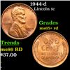Image 1 : 1944-d Lincoln Cent 1c Grades Gem+ Unc RD