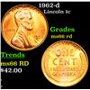 Image 1 : 1953-d Lincoln Cent 1c Grades GEM+ Unc RD