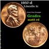 Image 1 : 1957-d Lincoln Cent   1c Grades GEM Unc RD