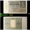 Image 1 : 1922 Germany "Vampire" 10,000 Marks Post-WWI Hyperinflation Banknote P# 70 Grades vf+