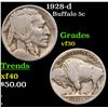 Image 1 : 1928-d Buffalo Nickel 5c Grades vf++