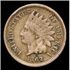 Image 2 : 1862 Indian Cent 1c Grades xf