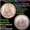 Image 1 : ***Auction Highlight*** 1840-p Seated Liberty Dollar Near TOP POP! $1 Graded ms63 PL By SEGS (fc)