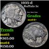 Image 1 : 1935-d Buffalo Nickel 5c Grades Choice+ Unc