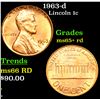 Image 1 : 1963-d Lincoln Cent 1c Grades Gem+ Unc RD