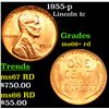 1955-p Lincoln Cent 1c Grades GEM++ RD