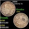 Image 1 : 1894 Liberty Nickel 5c Grades vf++