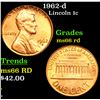 Image 1 : 1962-d Lincoln Cent 1c Grades GEM+ Unc RD