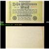 Image 1 : 1923 Germany (Weimar) 10 Million Marks Post-WWI Hyperinflation Banknote P# 106a Grades Choice AU/BU 