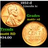 Image 1 : 1952-d Lincoln Cent 1c Grades Gem+ Unc RD