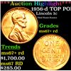 Image 1 : 1956-d Lincoln Cent TOP POP! 1c Graded GEM++ RD By USCG