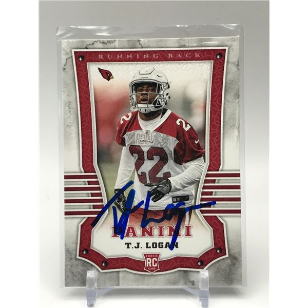 2017 PANINI #194 T.J. LOGAN AUTO ROOKIE CARD