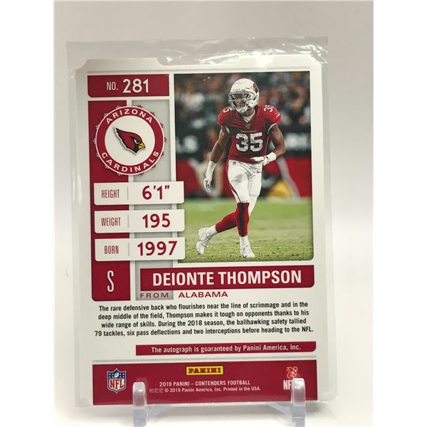 2019 PANINI CONTENDERS NO.281 DEIONTE THOMPSON AUTO