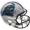Image 1 : Christian McCaffrey Autographed Carolina Panthers Silver Full Size Speed Replica Helmet Beckett
