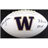 Image 1 : Warren Moon Autographed Washington Huskies White Logo Football "78 Rose Bowl MVP" MCS Holo
