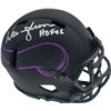 Image 1 : Warren Moon Autographed Eclipse Black Minnesota Vikings Speed Mini Helmet "HOF 06" MCS Holo