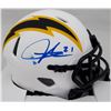 Image 1 : LaDainian Tomlinson Autographed San Diego Chargers Lunar White Speed Mini Helmet (Smudged) Beckett