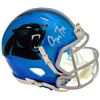 Image 1 : Christian McCaffrey Autographed Carolina Panthers Flash Blue Speed Mini Helmet Beckett