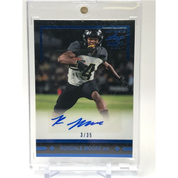 2021 LEAF ULTIMATE DRAFT GOLD ROOKIES NO.GLR-RM1 RONDALE MOORE 3/35