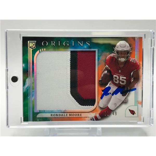 2021 PANINI ORIGINS NO.RJJ-RM RONDALE MOORE PATCH AUTO 1/49