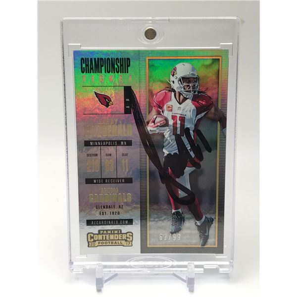 2017 PANINI CONTENDERS NO.51 LARRY FITZGERALD CHAMPIONSHIP TICKET AUTO 62/99