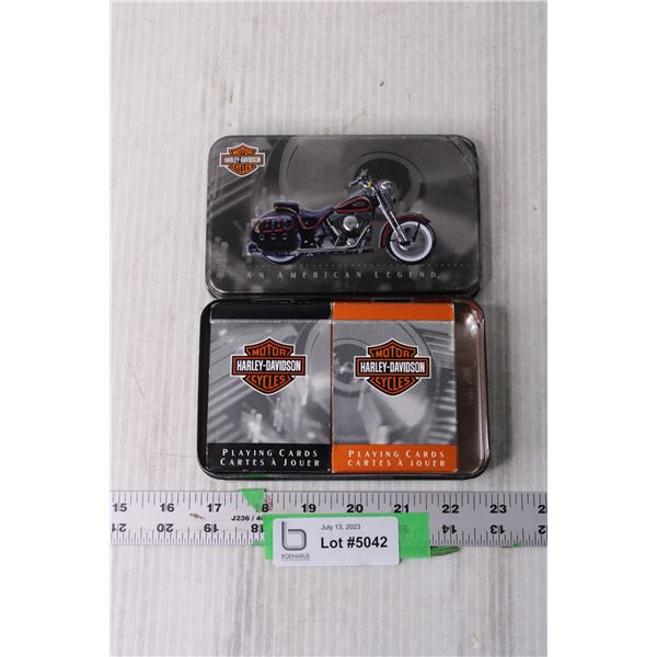 Harley Davidson Tin and Playing Cards