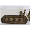 Image 2 : (2) Metal Trays + (3) Decorative Vase's