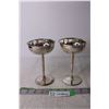 Image 1 : (2) Silver Plated Wine Glasses