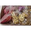 Image 3 : Gold Leaf Brooch, Necklace and Jewelry Beads, Misc. Pink Jewelry Beads, and Sachets