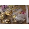 Image 4 : Gold Leaf Brooch, Necklace and Jewelry Beads, Misc. Pink Jewelry Beads, and Sachets