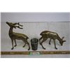 Image 1 : (2) Brass Deer Statues