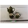 Image 1 : Olive Green Pitcher, Cup, Cream Holder, and Sugar Holder