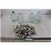 Image 1 : (4) Glass Bottles, Tea candles (Used)