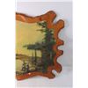Image 2 : Vintage Wooden Art with Nature Scene