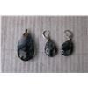 Image 4 : Sterling Silver Stone Pendant and Earrings
