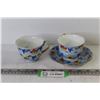 Image 1 : Blue Bird Tea Cups w/One Saucer (Made in Japan)