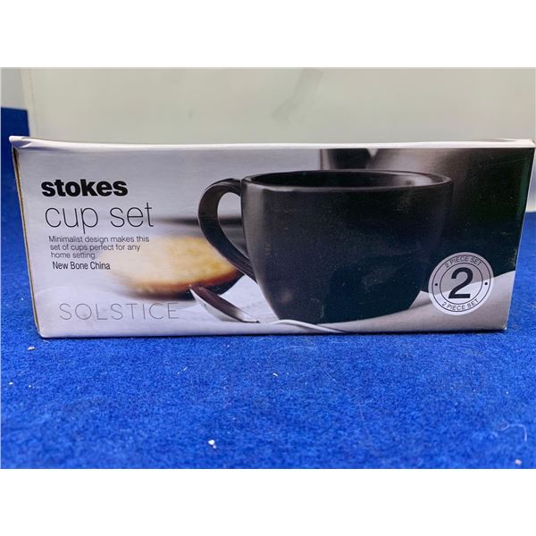 Stokes Cup Set-Solstice, New Bone China (2 pc)