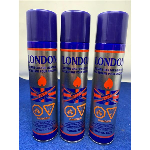London Butane Gas For Lighters (3 x 300ml)