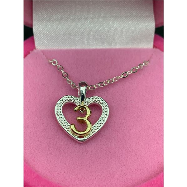 3rd Birthday Heart Pendant and Cake Box