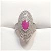 Image 1 : Silver Ruby & Cz Ring (~Size 0) (~length 0 inches), Suggested Retail Value $300