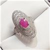 Image 2 : Silver Ruby & Cz Ring (~Size 0) (~length 0 inches), Suggested Retail Value $300
