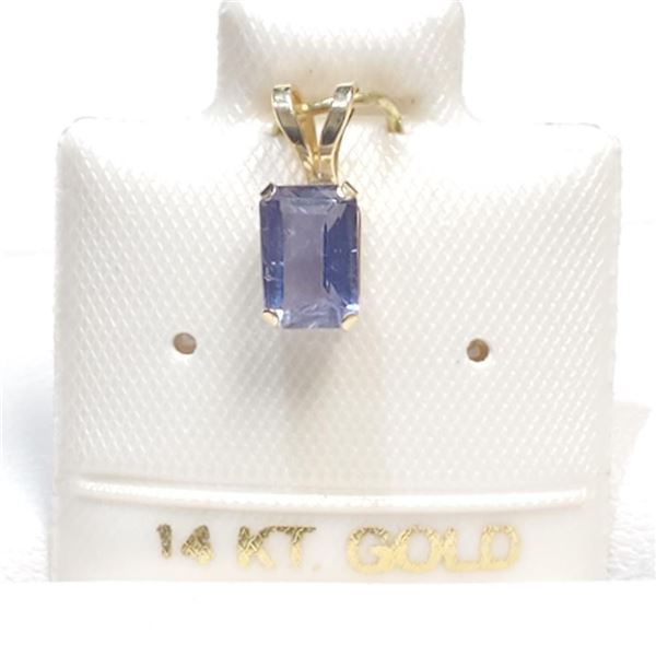 14K Yellow Gold Iolite Pendant (~Size 0) (~length 0 inches), Suggested Retail Value $160