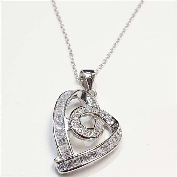 Silver Cubic Zirconia Necklace (~Size 0) (~length 0 inches), Suggested Retail Value $140