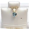 Image 1 : 14K Yellow Gold Blue Topaz(0.28ct) Pendant (~Size 0) (~length 0 inches), Suggested Retail Value $120