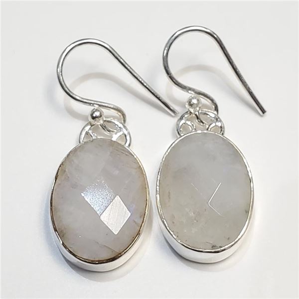 Silver Moonstone Earrings (~Size 0) (~length 0 inches), Suggested Retail Value $160