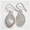 Image 1 : Silver Moonstone Earrings (~Size 0) (~length 0 inches), Suggested Retail Value $160