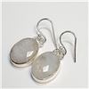 Image 2 : Silver Moonstone Earrings (~Size 0) (~length 0 inches), Suggested Retail Value $160